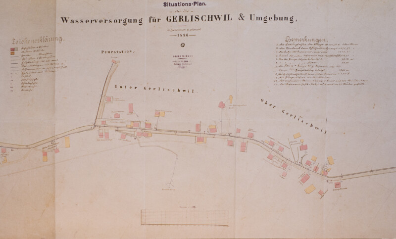 Geschichte Wasserversorgung Gerlischwil 1896 Pumpstation v2